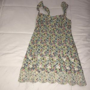 pastel multicolored buttoned flower dress